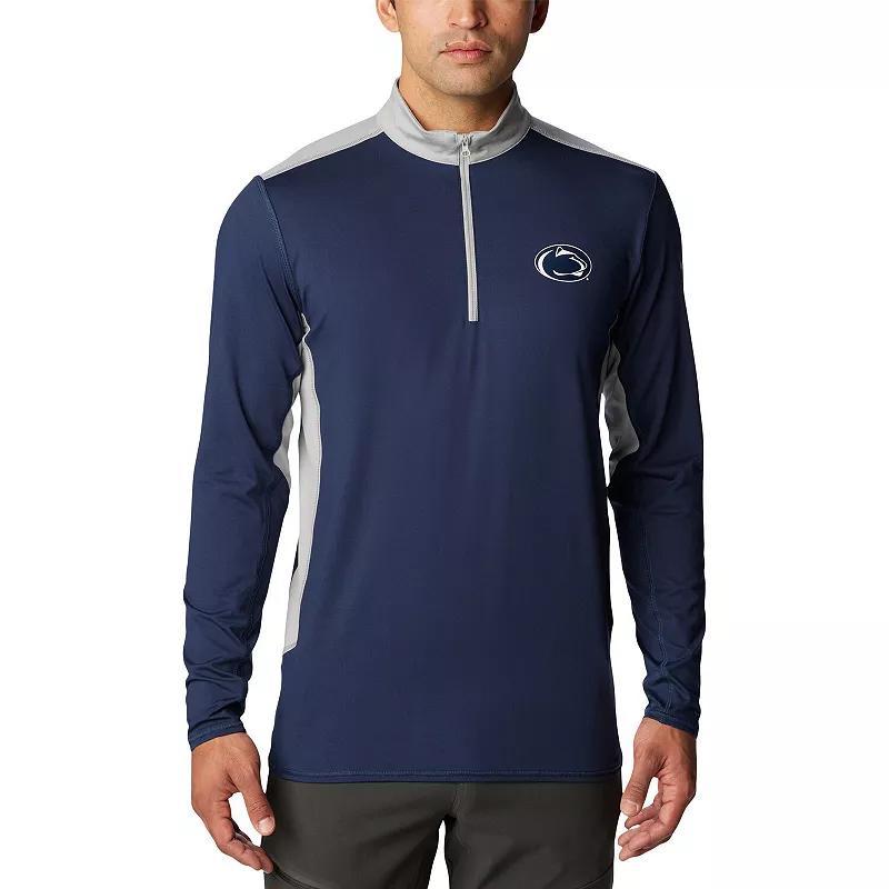 Mens Columbia Penn State Nittany Lions Tech Trail Omni-Shade Quarter-Zip Top Blue Product Image