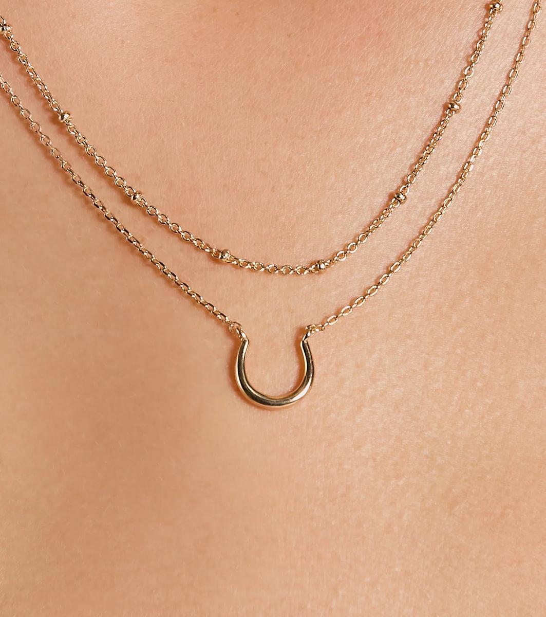 Lucky Chic Horseshoe Charm Layered Necklace Product Image