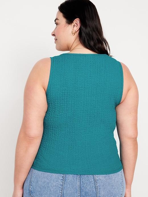 Square-Neck Textured Tank Top Product Image