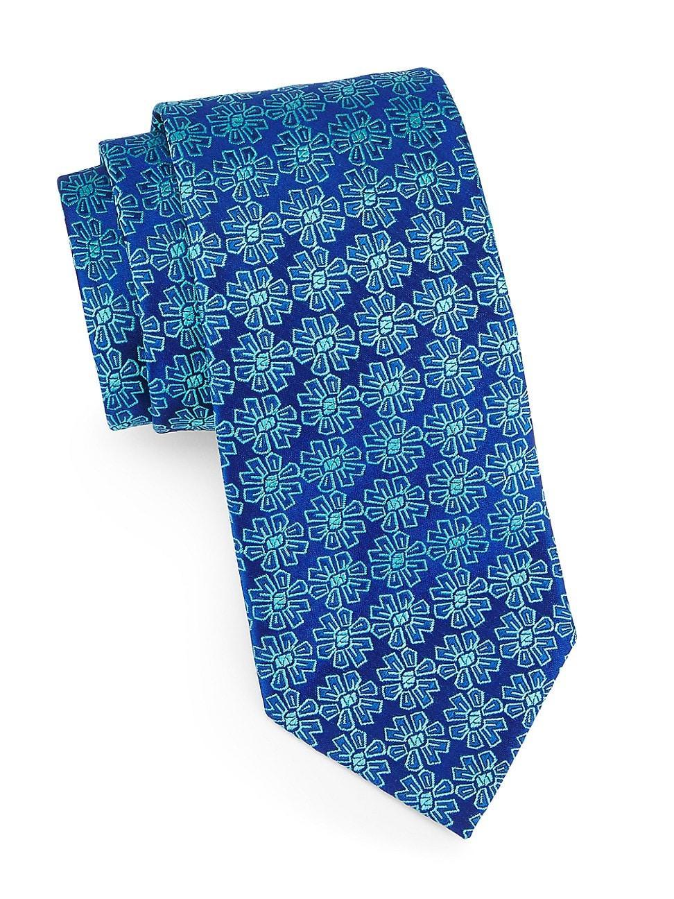 Mens Flower Medallion Silk Tie Product Image