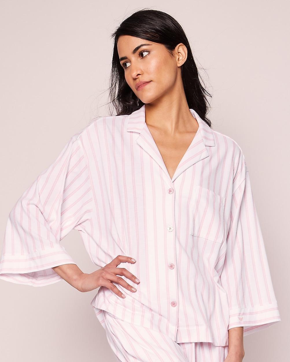 Petite Plume™ women's wide-leg pajama set in luxe Pima cotton Product Image