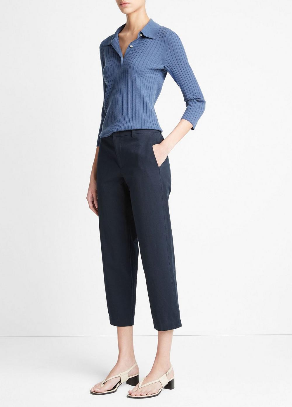 Low-Rise Washed Cotton Crop Pant product image