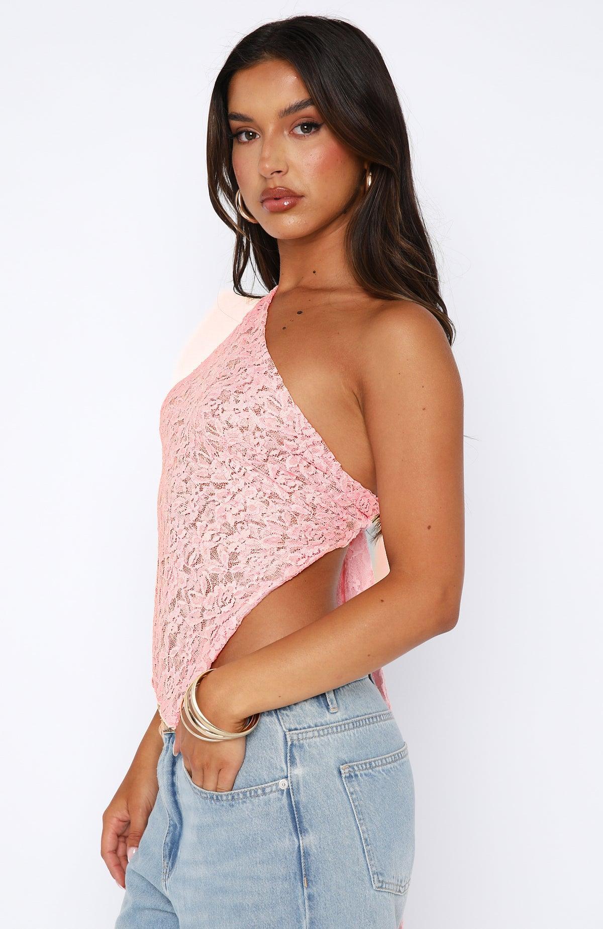 It's A Love Story Lace Top Pink Product Image