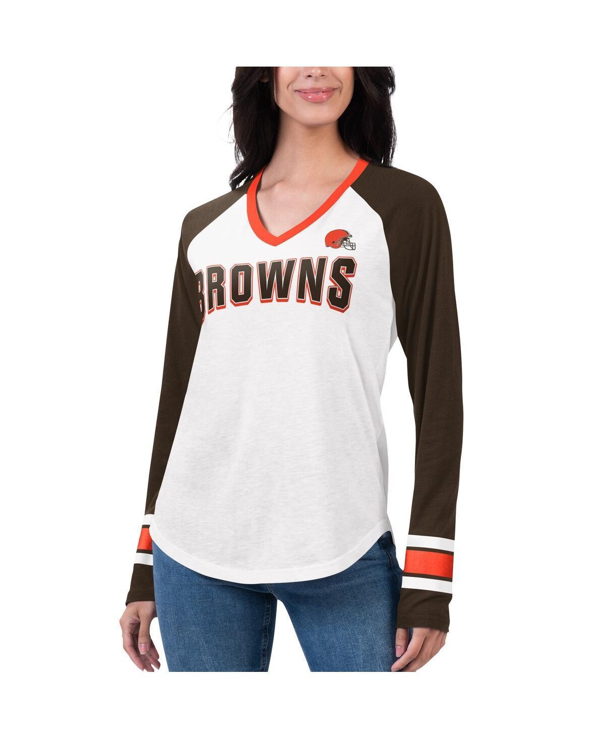 Womens G-iii 4Her by Carl Banks White Chicago Bears Top Team Raglan V-Neck Long Sleeve T-shirt - White Product Image