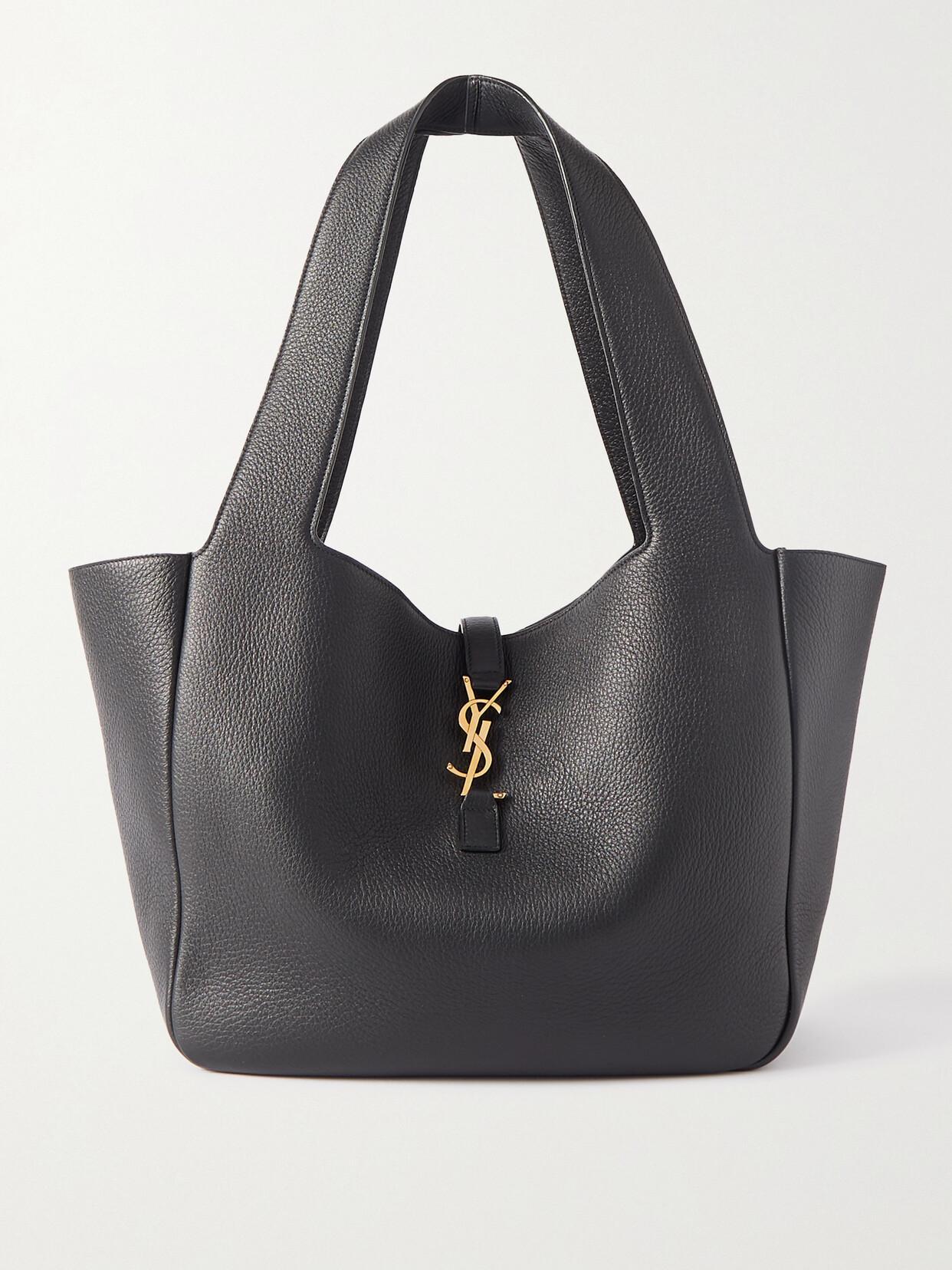 SAINT LAURENT Bea Textured-leather Tote In Black Product Image