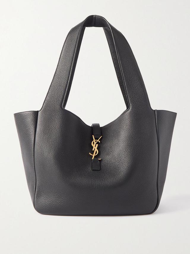 SAINT LAURENT Bea Textured-leather Tote In Black Product Image