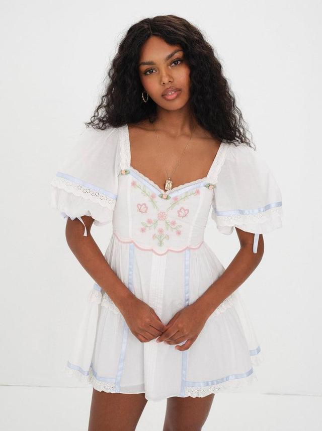 Meadow Mini Dress — White Product Image