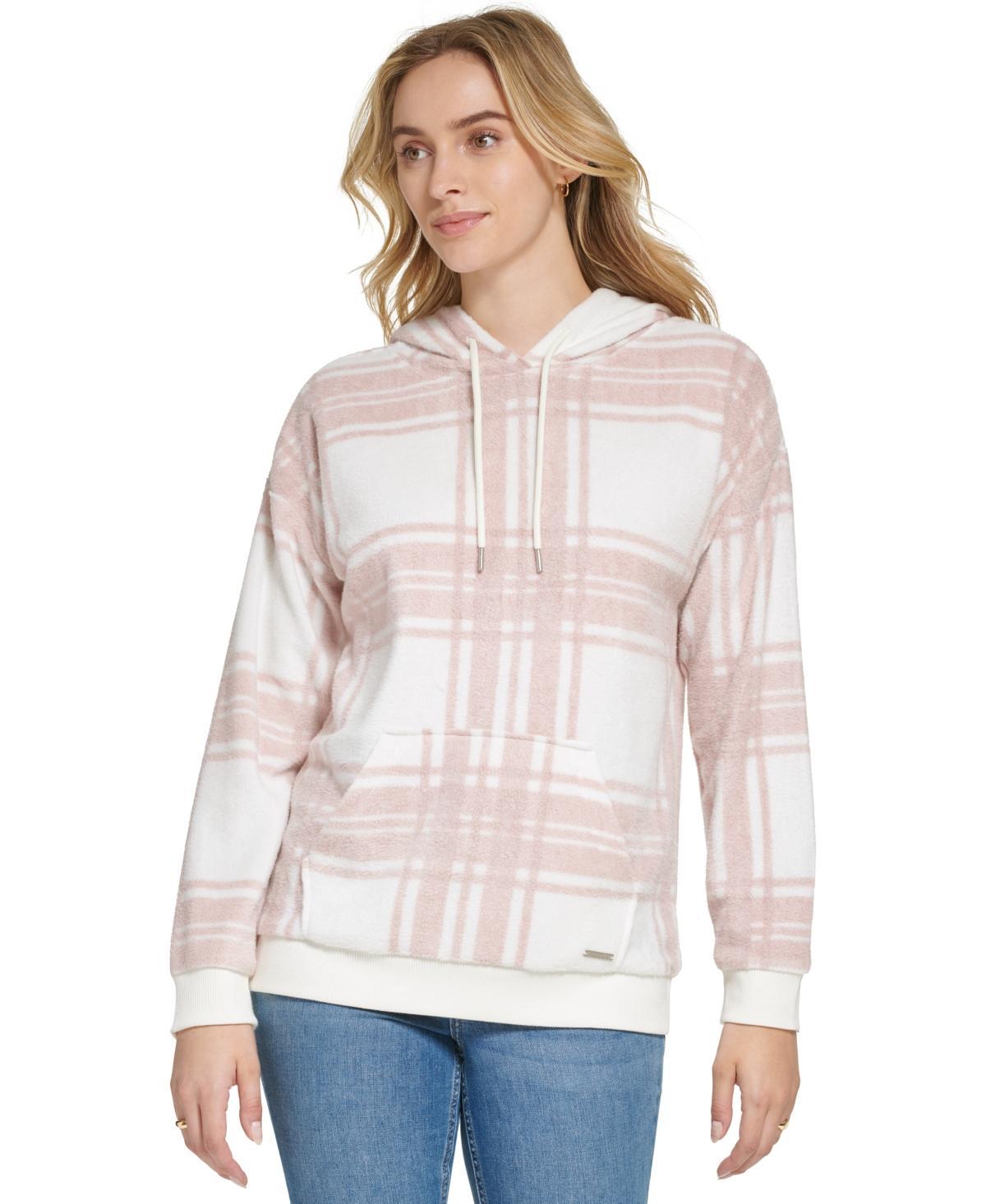 Andrew Marc Sport Womens Plaid Super Soft Hoodie Sweatshirt Product Image