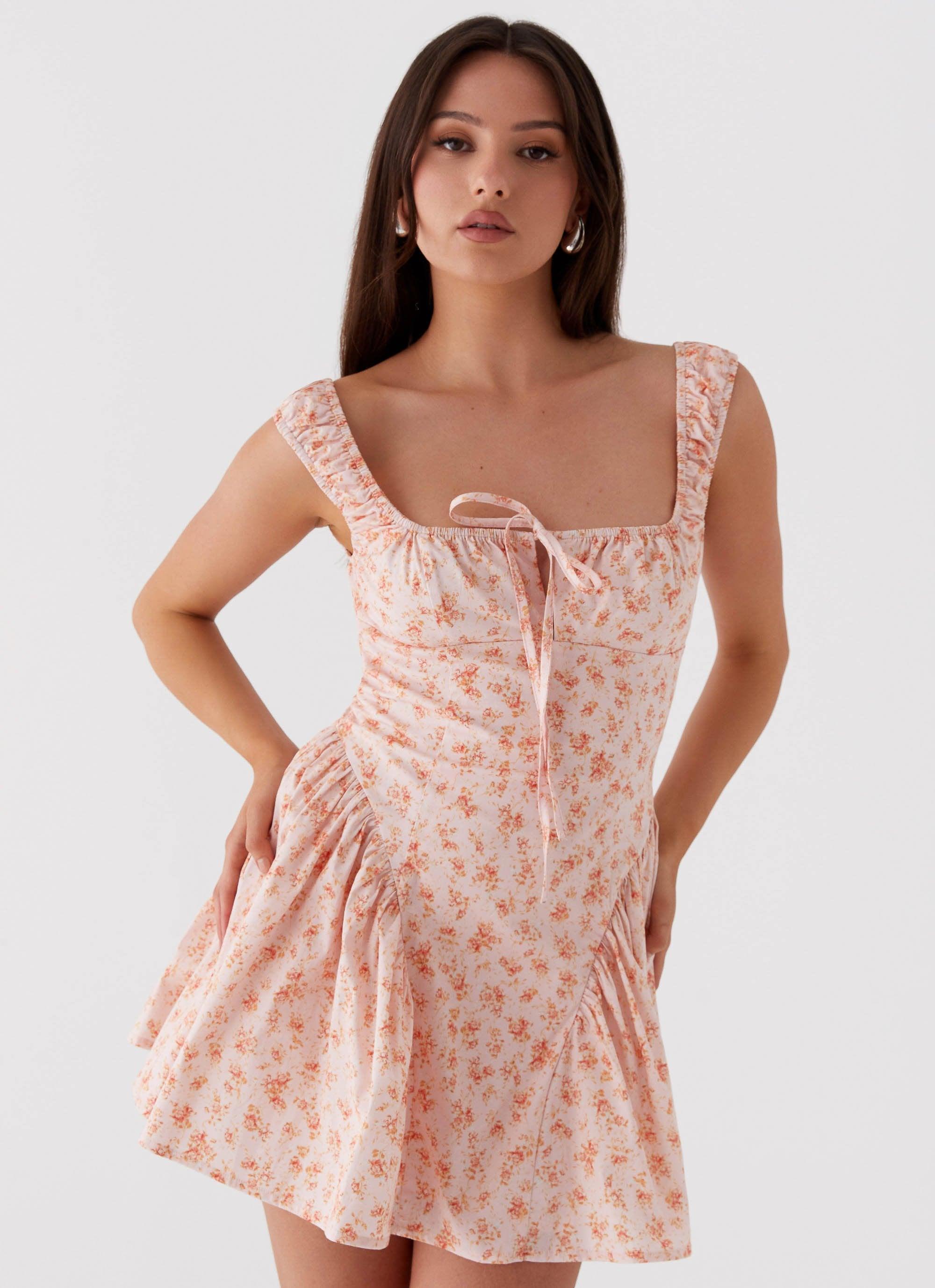 Luna Ditsy Mini Dress - Pink Ditsy Floral Product Image