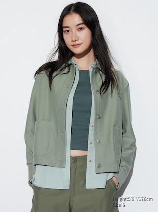 Womens Jersey Relaxed Jacket Green XL UNIQLO US Product Image