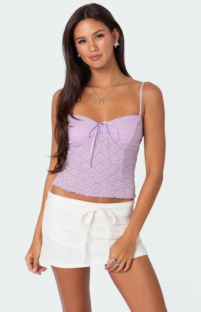 Edikted Women's Textured Lacey Tank Top Product Image