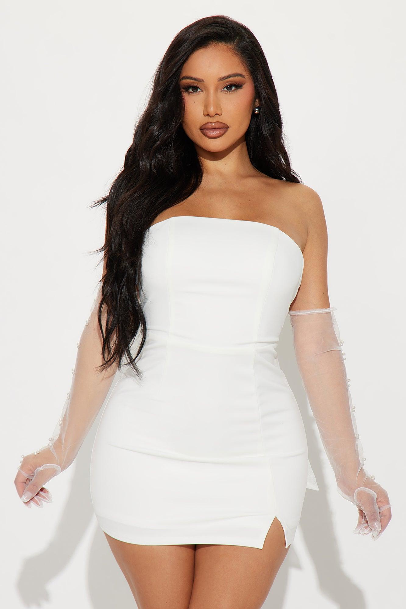 Sealed With A Bow Micro Mini Dress Set - White Product Image