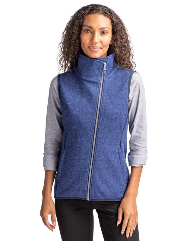 Cutter & Buck Womens Mainsail Sweater Knit Asymmetrical Vest Product Image