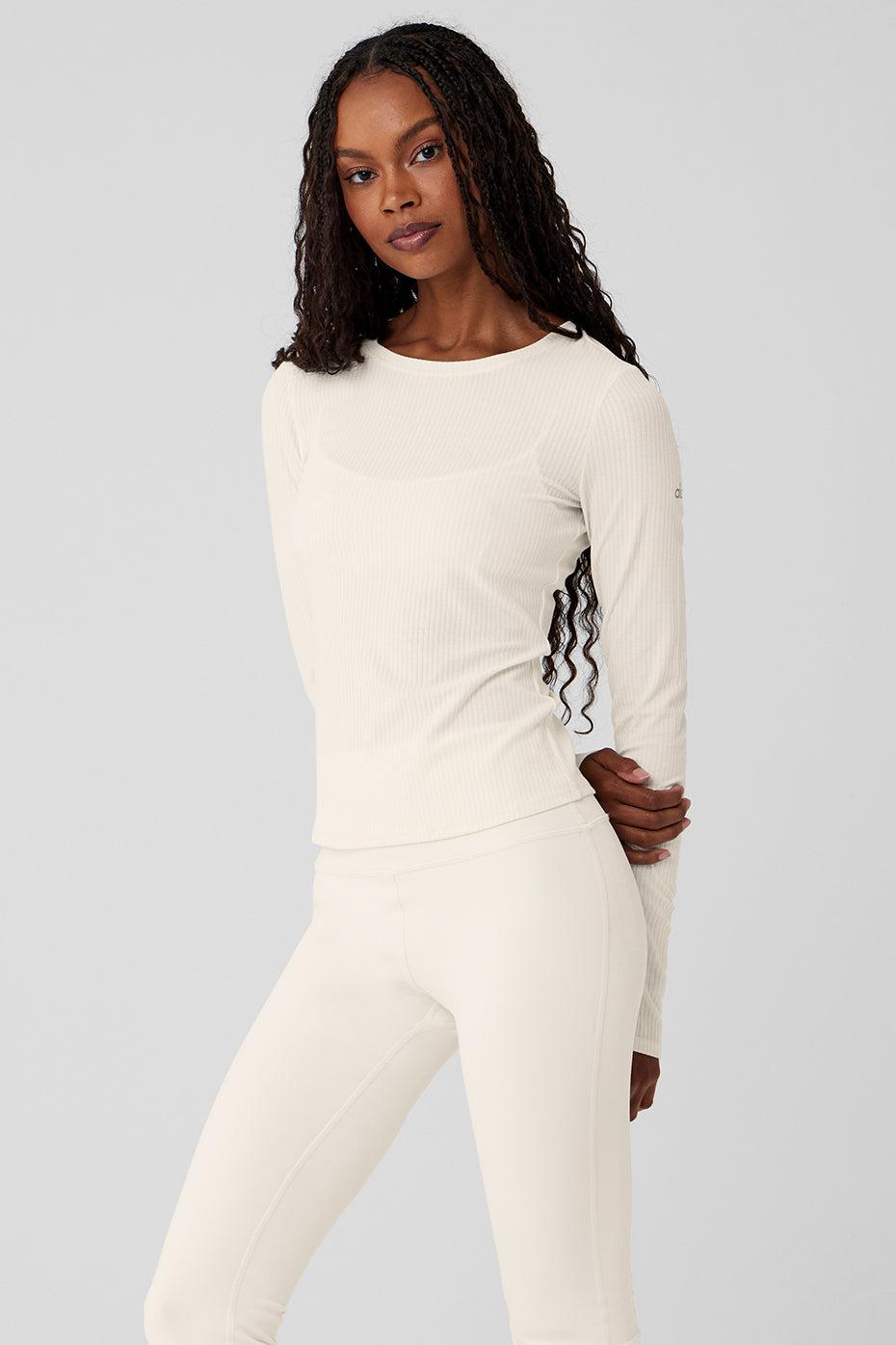 Ribbed Sea Coast Long Sleeve - Ivory Female Product Image