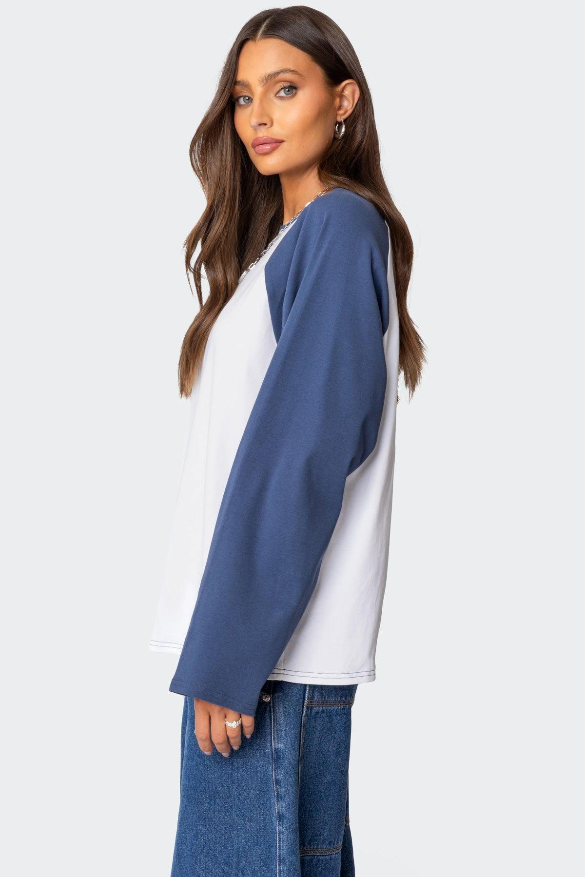 Oversized Raglan Long Sleeve T Shirt Product Image