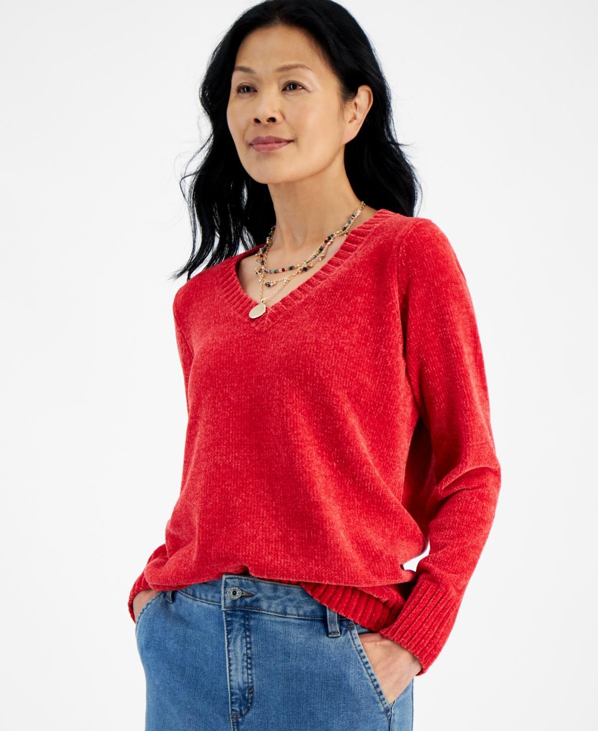 Style & Co Womens Chenille V-Neck Sweater, Created for Macys product image