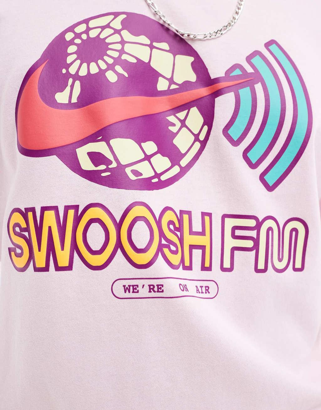 Nike Swoosh FM graphic t-shirt in pink Product Image