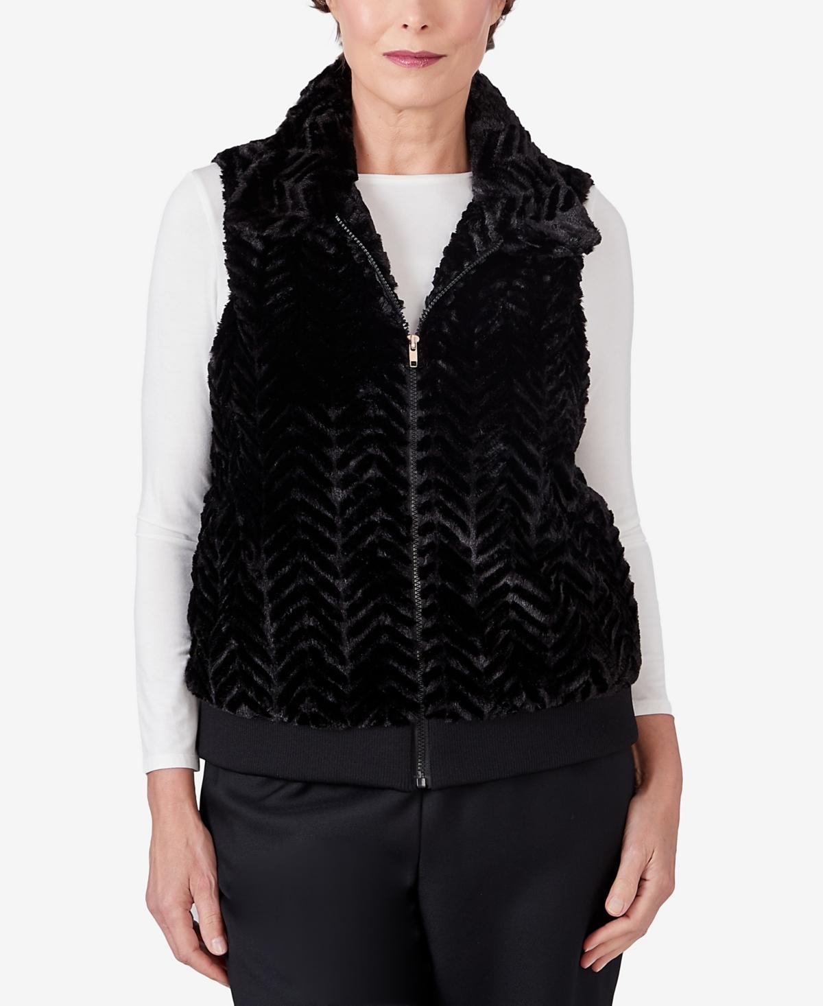 Womens Alfred Dunner Faux-Fur Vest Product Image