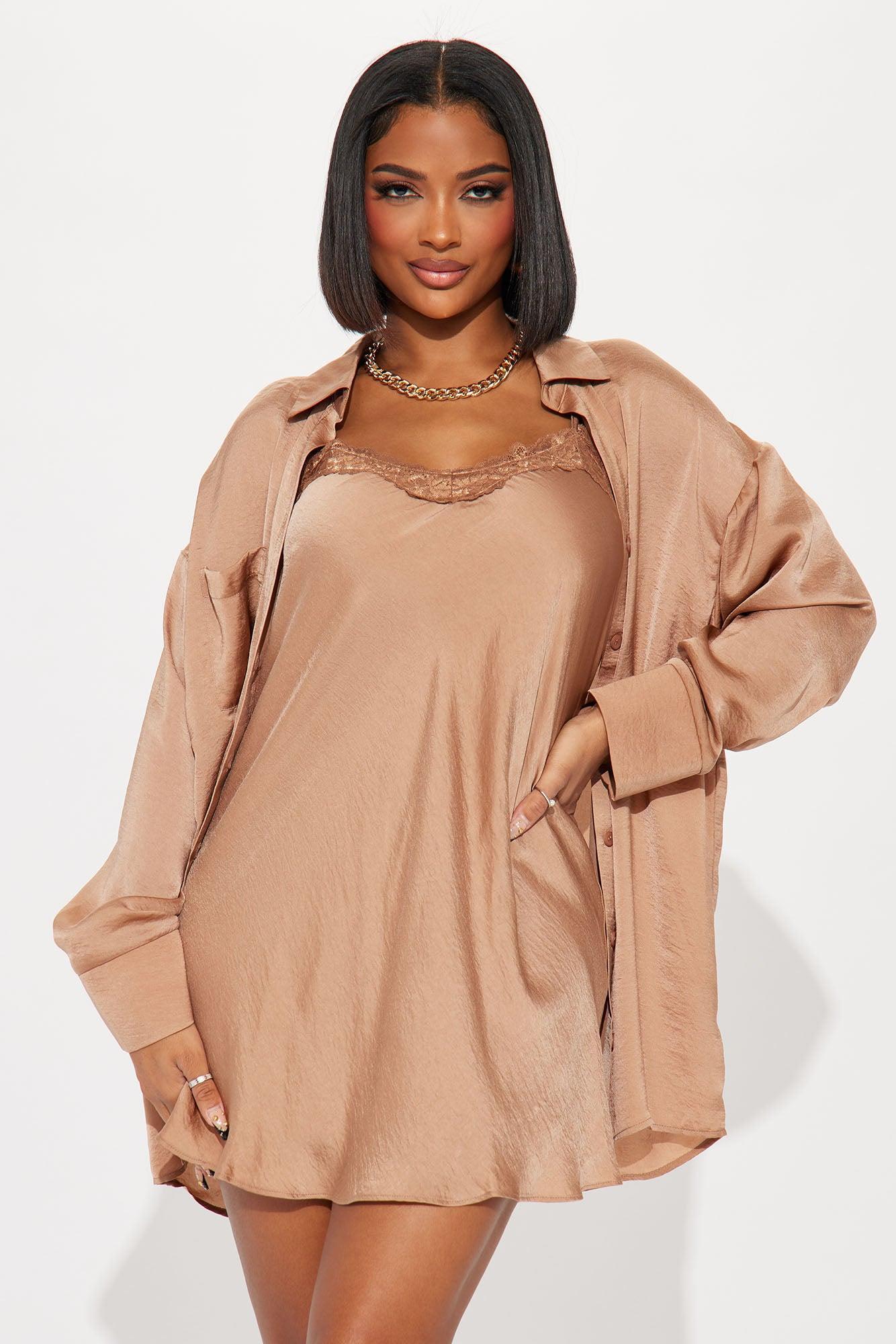 Kyla Mini Dress Set - Mocha Product Image