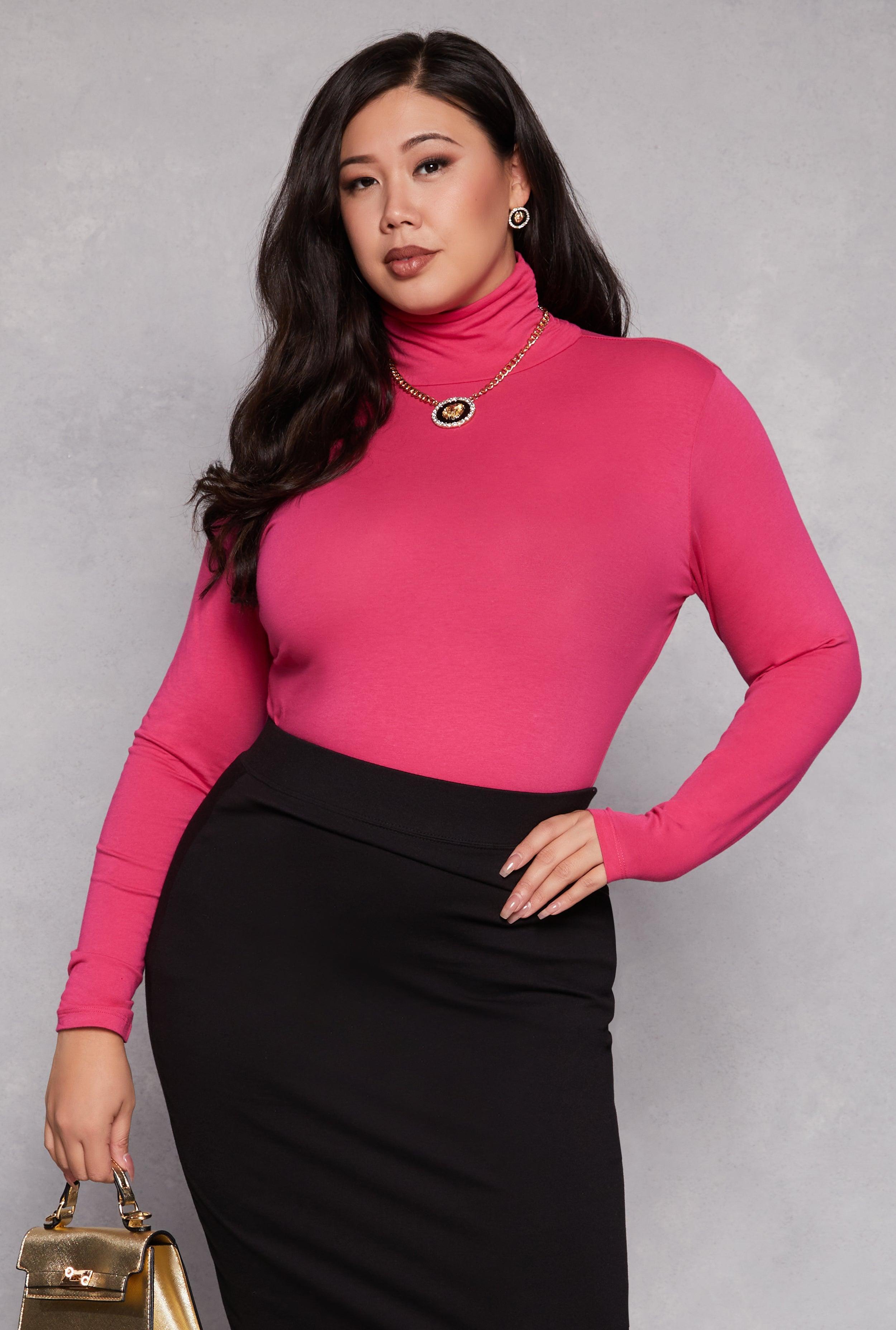 Womens Plus Size Ruched Mock Neck T Shirt Product Image