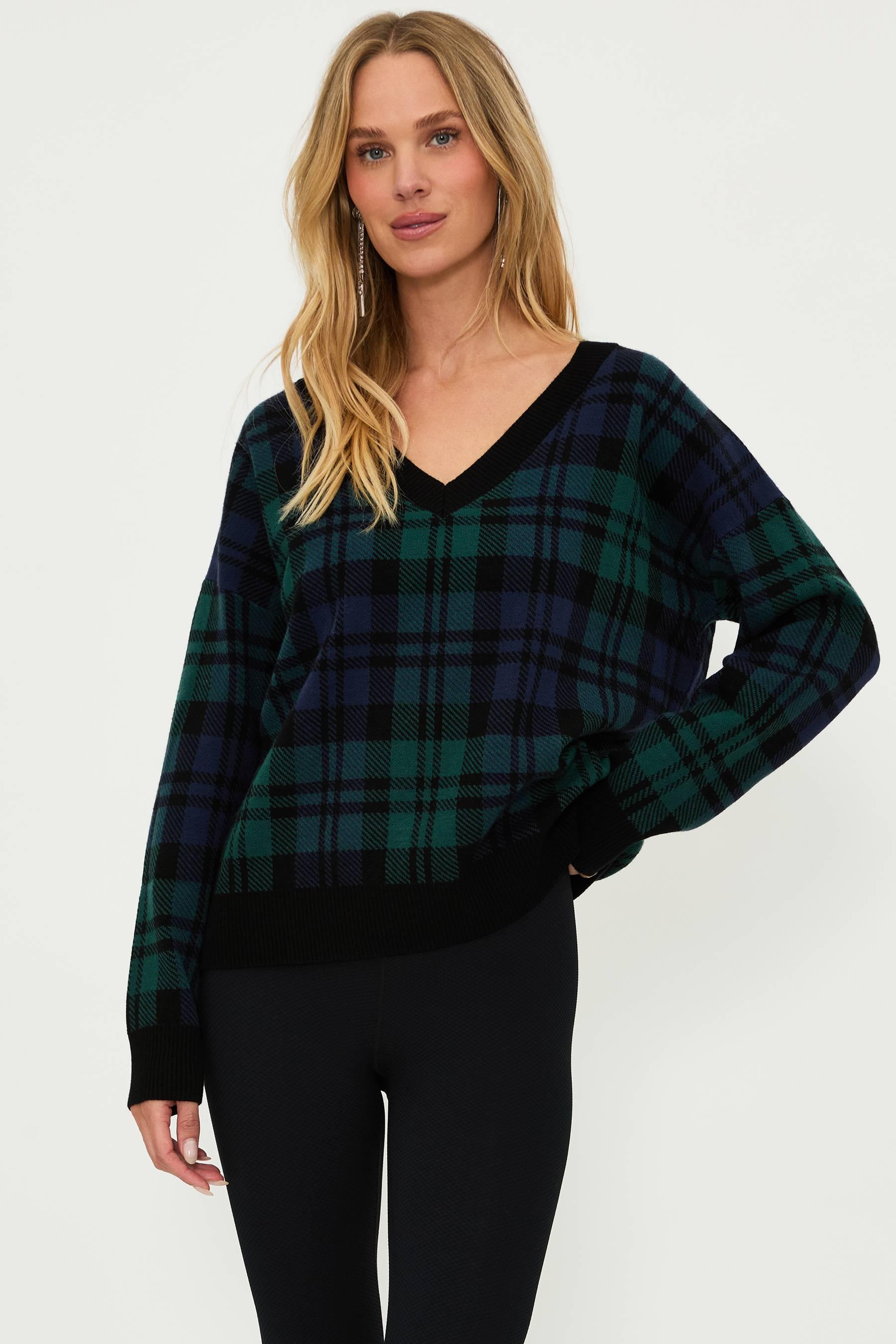 Joey Sweater Wintergreen Plaid Product Image