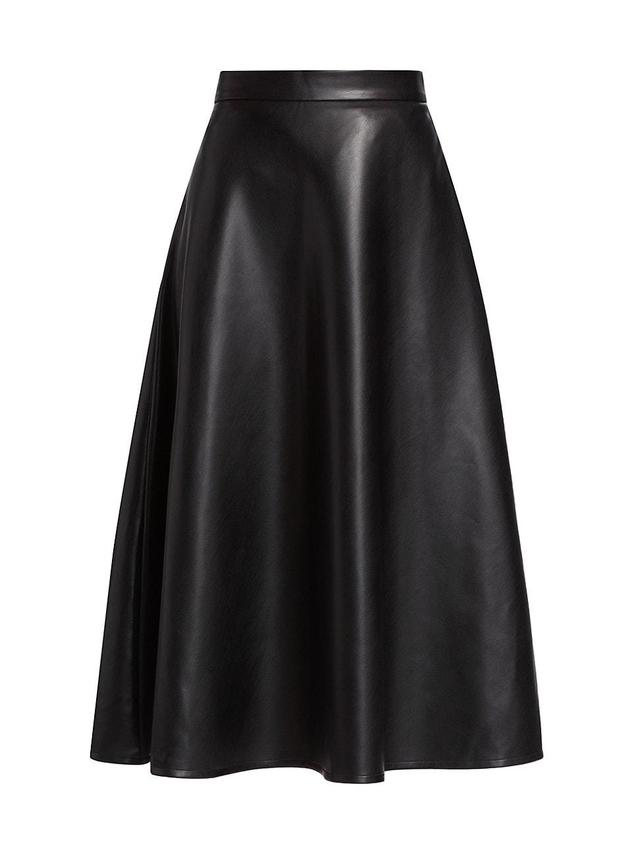 Womens The Rumi Vegan Leather Midi-Skirt Product Image