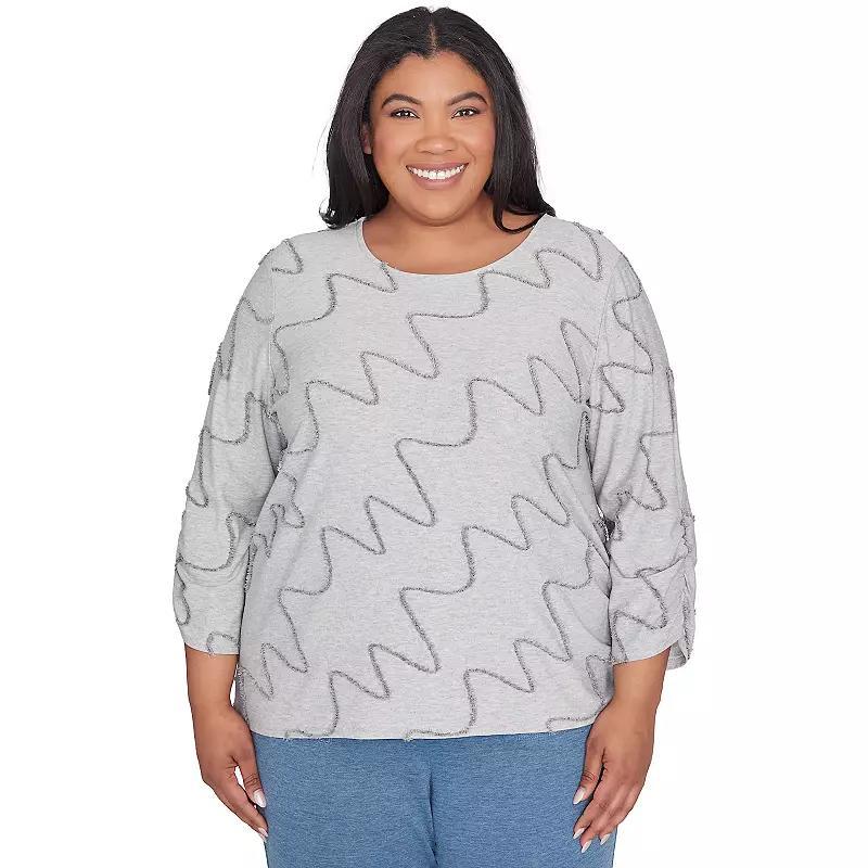 Plus Size Alfred Dunner Diagonal Textured Top, Womens Product Image