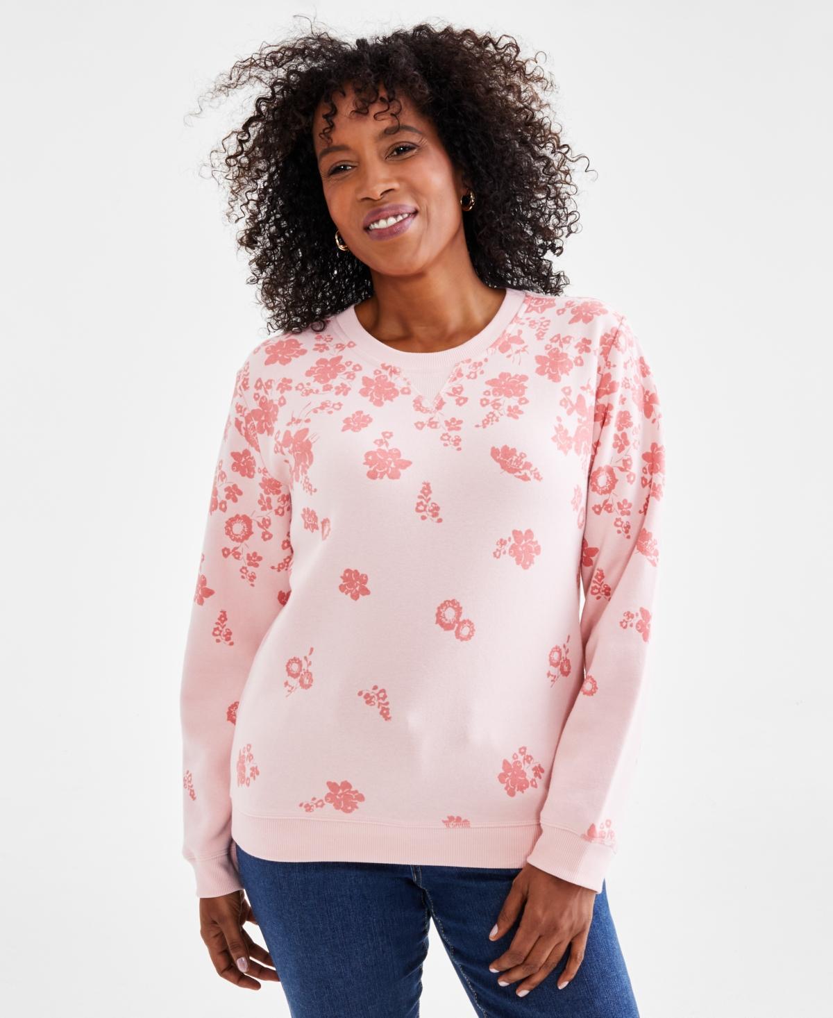 Style & Co Womens Printed Crewneck Sweatshirt, Created for Macys Product Image