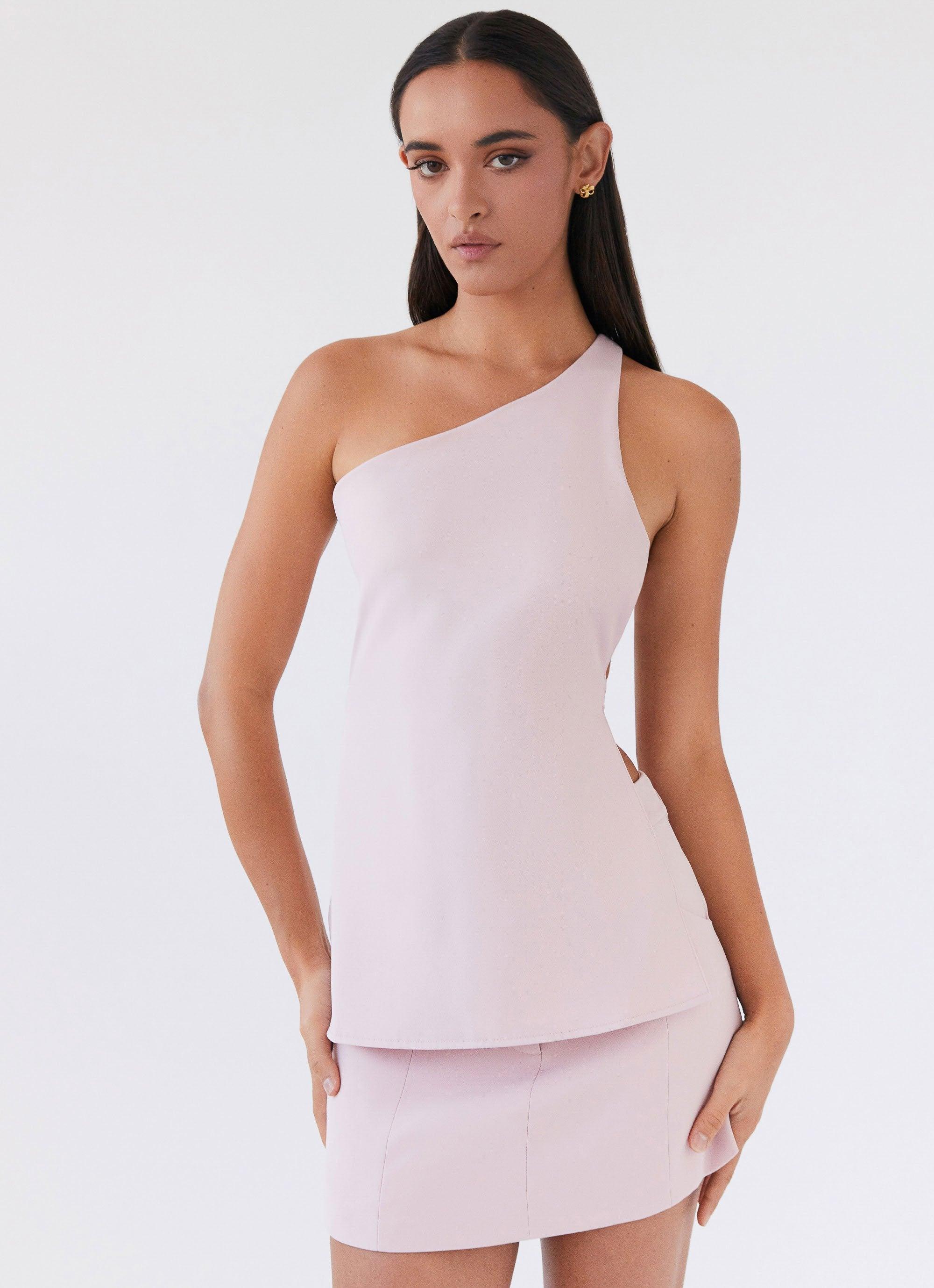 Zeina One Shoulder Top - Pink Product Image