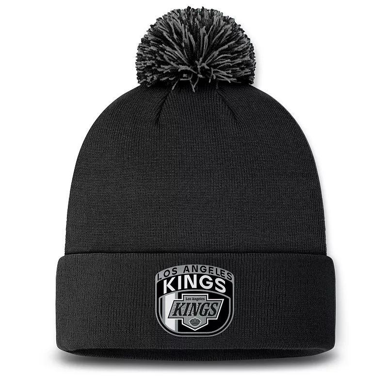 Mens Fanatics Black Los Angeles Kings 2024 NHL Draft Cuffed Knit Hat with Pom Product Image