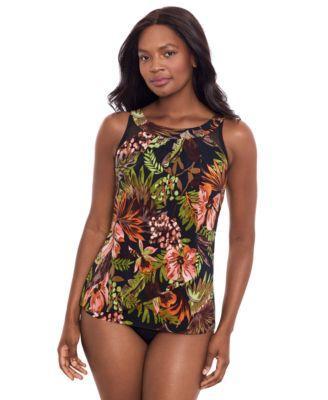 Miraclesuit Womens Botanico Ursula Printed Crossover Tankini High Waist Tummy Control Bikini Bottoms Product Image