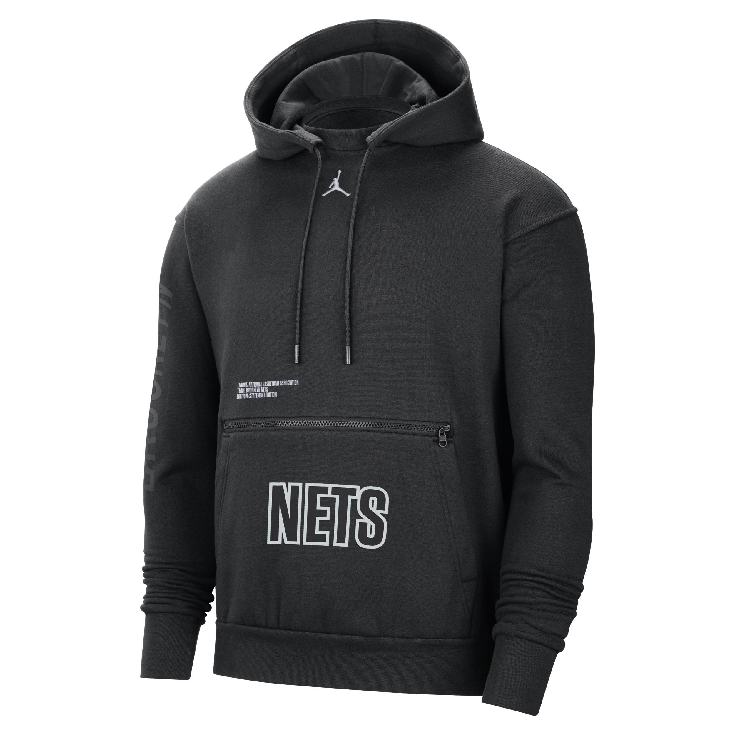 Brooklyn Nets Courtside Statement Edition Men's Jordan NBA Fleece Pullover Hoodie Product Image