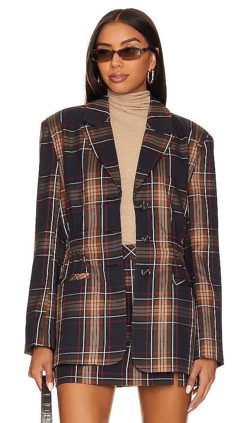 Steve Madden Frida Blazer in Brown. Product Image