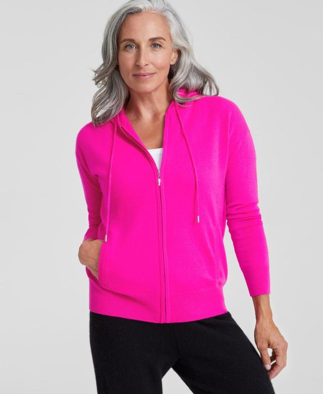 Charter Club Womens 100% Cashmere Zip Hoodie, Created for Macys Product Image