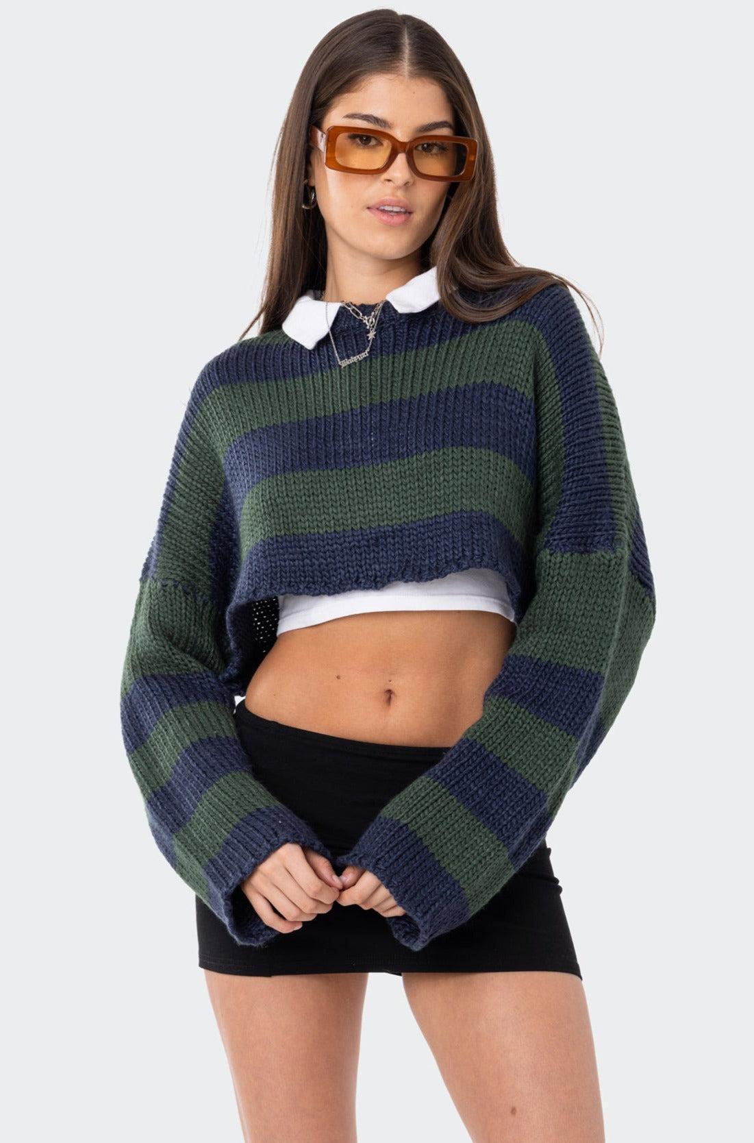 Ozzy Cropped Knitted Sweater Product Image