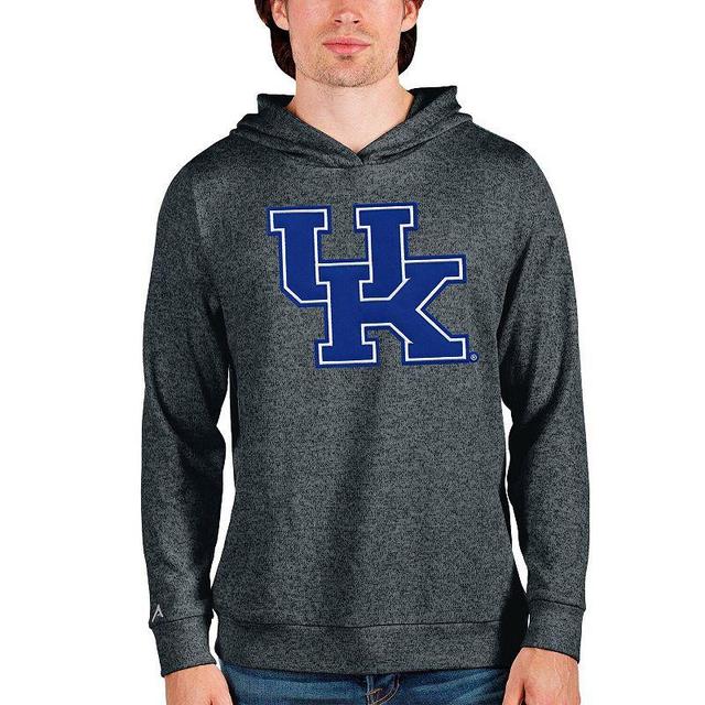 Mens Antigua Heathered Charcoal Kansas State Wildcats Team Logo Absolute Pullover Hoodie Product Image