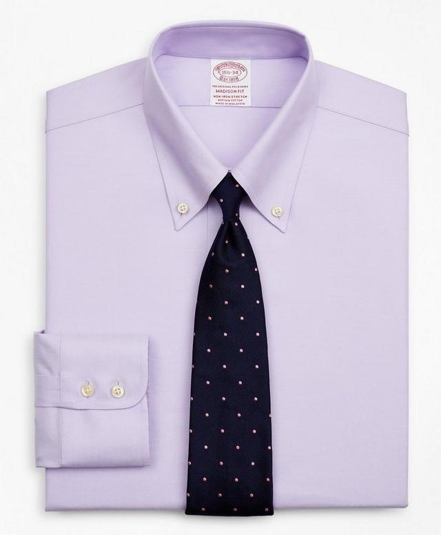 Stretch Madison Relaxed-Fit Dress Shirt, Non-Iron Twill Button-Down Collar Product Image