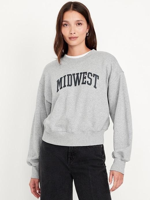 SoComfy Crop Graphic Sweatshirt Product Image