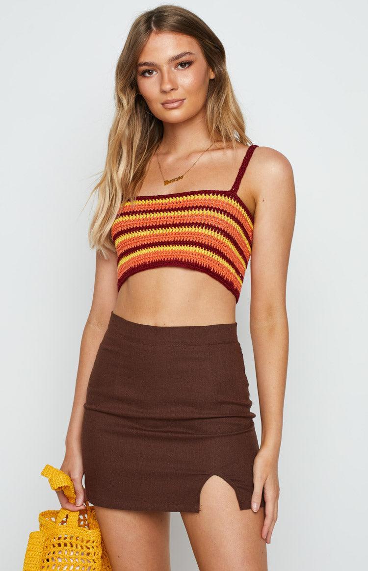 Nova Orange Crochet Top Product Image