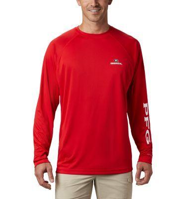 Columbia Men's Collegiate PFG Terminal Tackle Long Sleeve Shirt - Tall - Georgia- Product Image