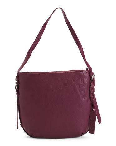 Leather Large Top Zip Hobo With Strap for Women Product Image