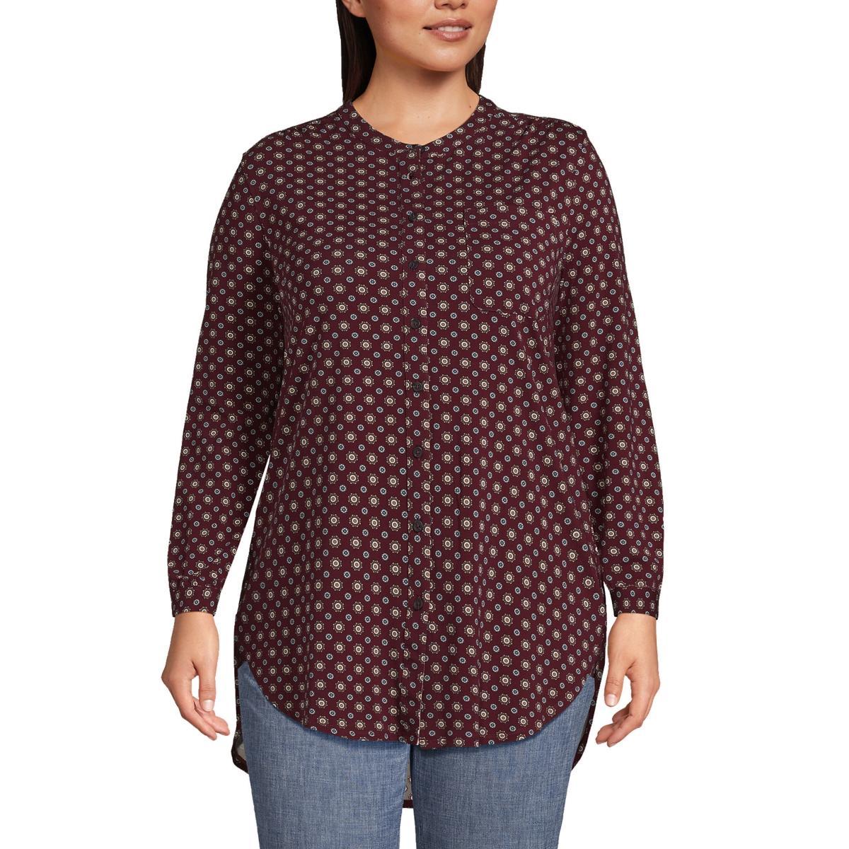 Lands End Plus Size Long Sleeve Jersey A-line Tunic Product Image