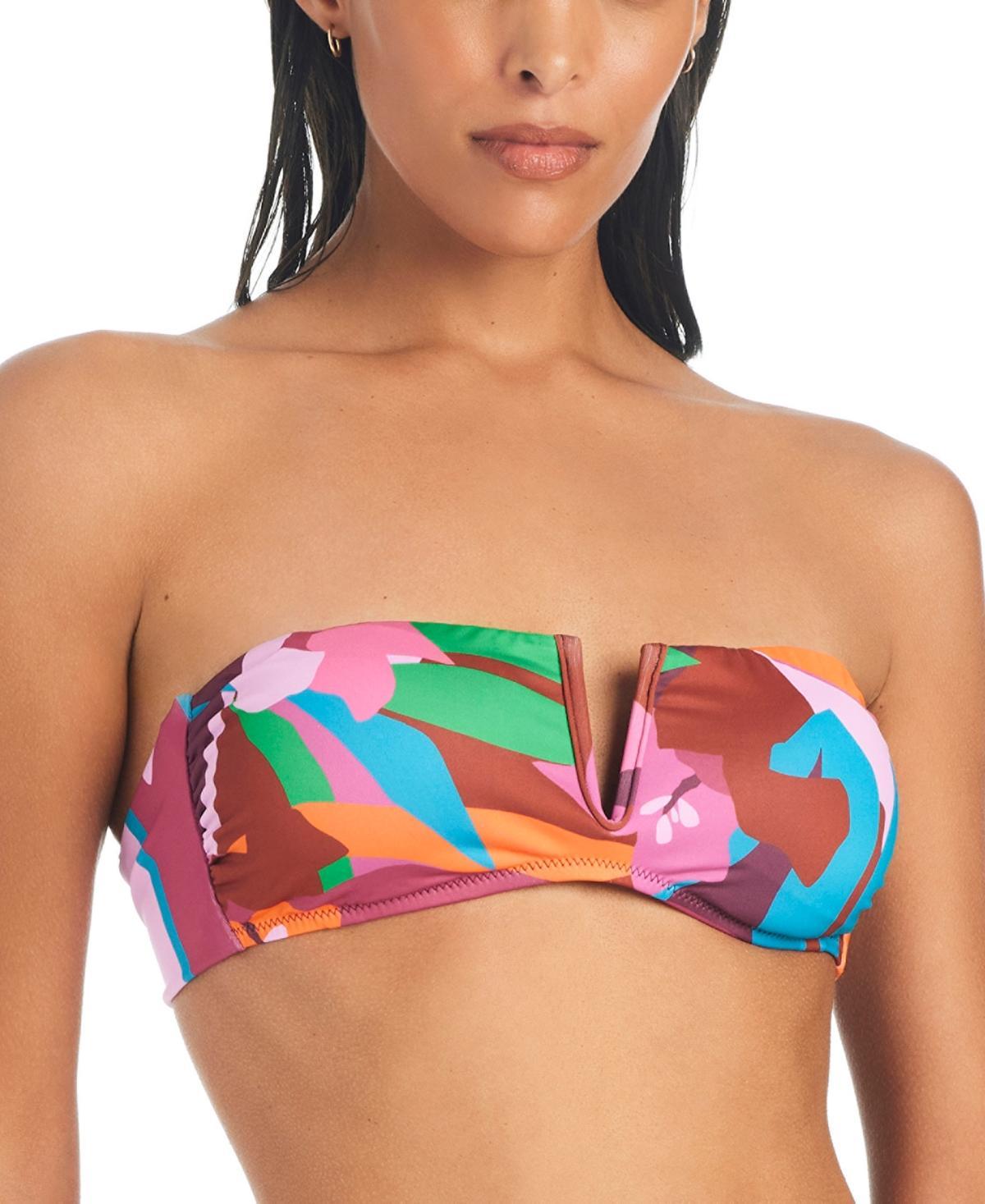 Sanctuary Womens Tropic Mood Printed V-Wire Bandeau Bikini Top Product Image