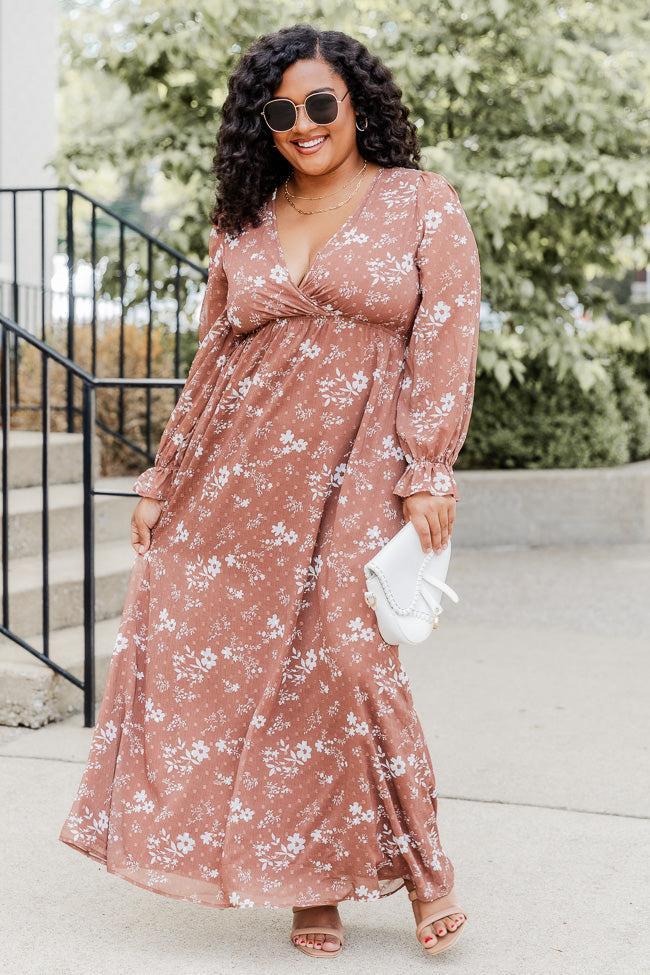 Beautifully You Brown Floral Maxi Dress Product Image