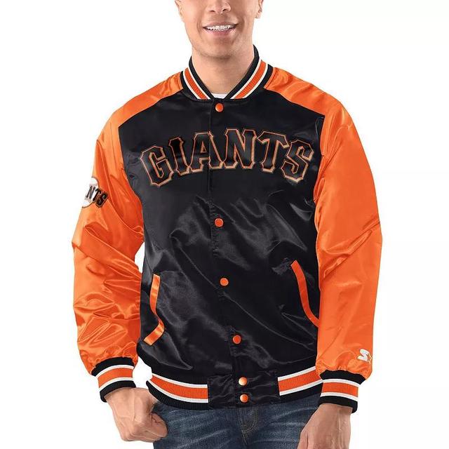 Mens Starter /Orange San Francisco Giants Varsity Satin Full-Snap Jacket Product Image