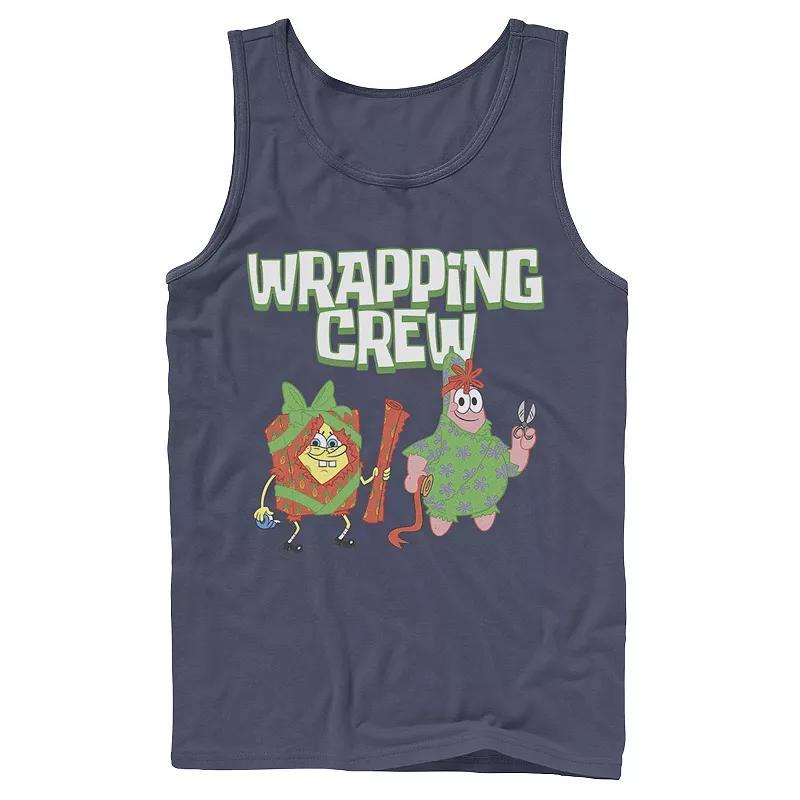 Mens Nickelodeon Spongebob Squarepants Patrick Wrapping Crew Christmas Graphic Tank Top Blue Product Image