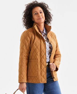 Petite Quilted Stand-Collar Jacket, Created for Macy's  Product Image