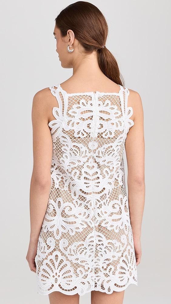 Self Portrait White Guipure Lace Mini Dress | Shopbop Product Image