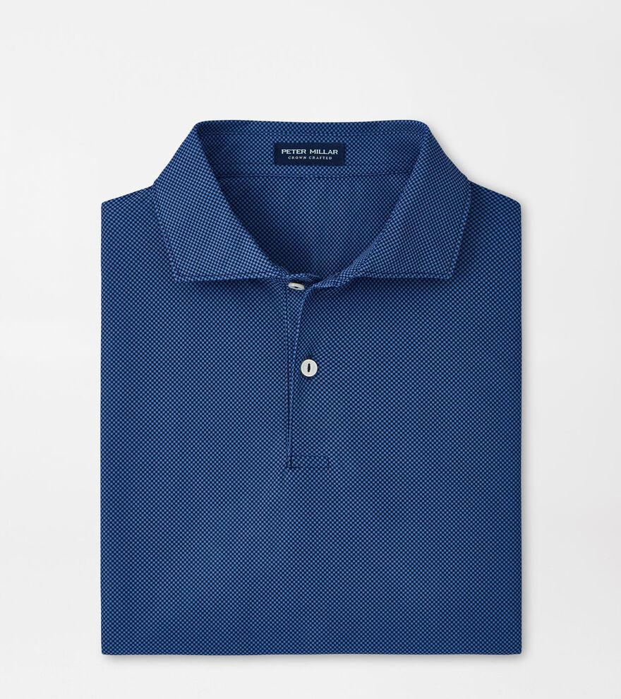 Peter Millar Mens Checkers Performance Mesh Polo | Color: Navy | Size: S Product Image