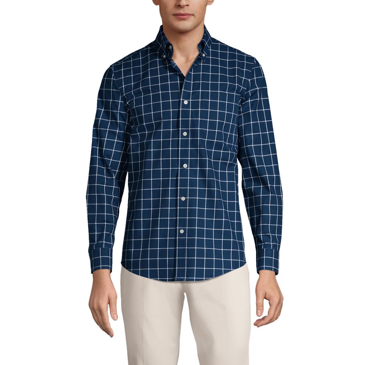 Lands End Mens Traditional Fit No Iron Twill Shirt Product Image